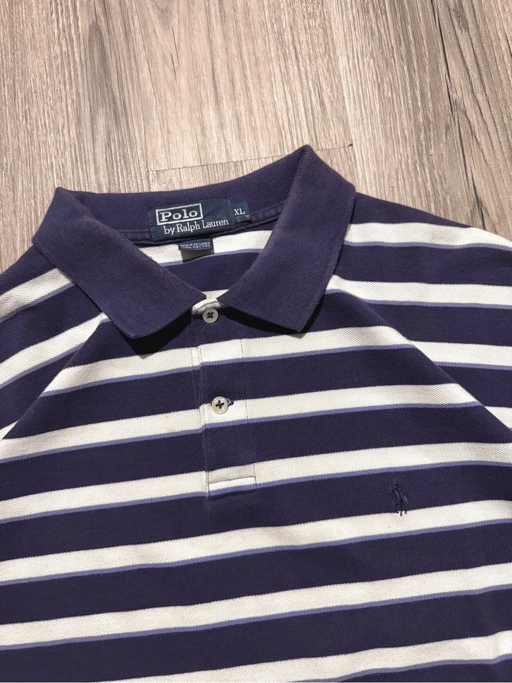 Vintage Y2K 2000’s Polo Ralph Lauren Striped Purple Polo • Size XL